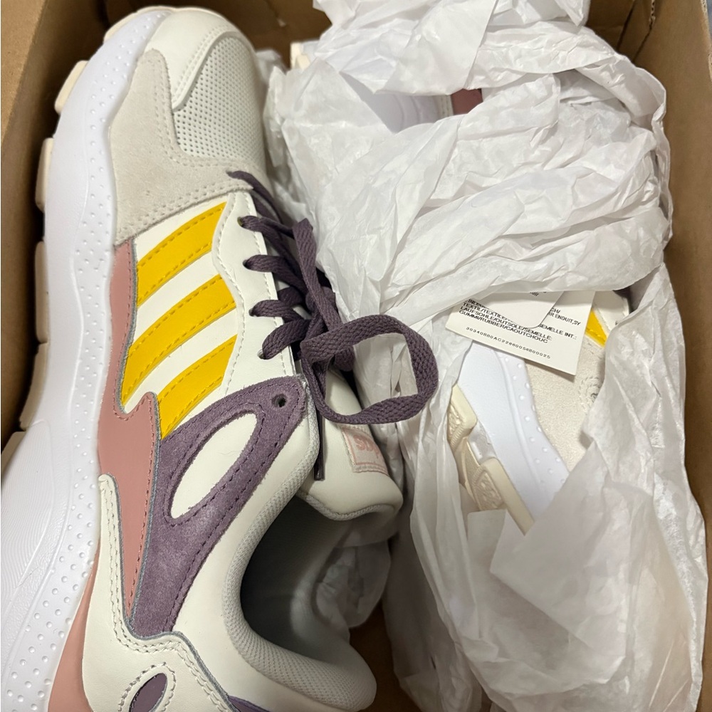 Adidas Crazychaos White and Yellow Sneakers